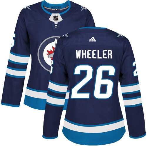 Women's Adidas Winnipeg Jets #26 Blake Wheeler Navy Blue Home Authentic Stitched NHL Jersey