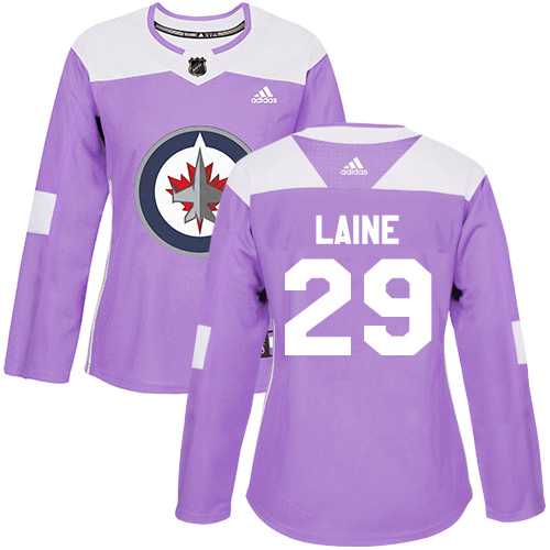 Women's Adidas Winnipeg Jets #29 Patrik Laine Purple Authentic Fights Cancer Stitched NHL Jersey