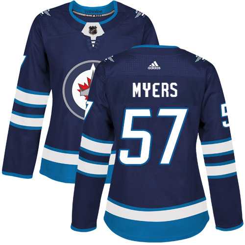 Women's Adidas Winnipeg Jets #57 Tyler Myers Navy Blue Home Authentic Stitched NHL Jersey