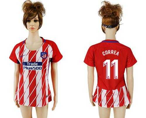 Women's Atletico Madrid #11 Correa Home Soccer Club Jersey