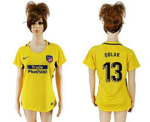 Women's Atletico Madrid #13 Oblak Away Soccer Club Jersey