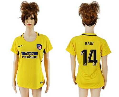 Women's Atletico Madrid #14 Gabi Away Soccer Club Jersey
