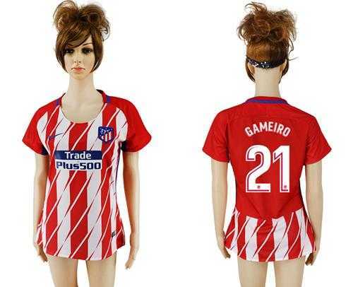 Women's Atletico Madrid #21 Gameiro Home Soccer Club Jersey
