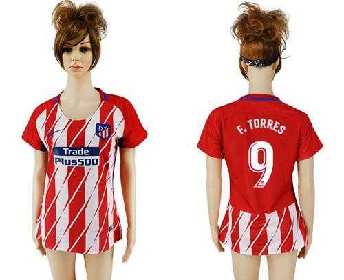 Women's Atletico Madrid #9 F.Torres Home Soccer Club Jersey