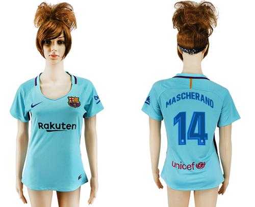 Women's Barcelona #14 Mascherano Away Soccer Club Jersey