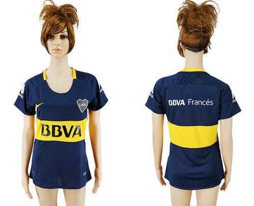 Women's Boca Juniors Blank Home Soccer Club Jersey