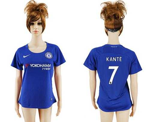 Women's Chelsea #7 Kante Home Soccer Club Jersey