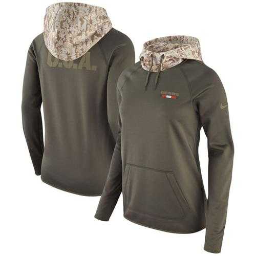 Women's Chicago Bears Nike Olive Salute to Service Performance Pullover Hoodie