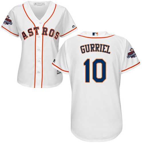 Women's Houston Astros #10 Yuli Gurriel White Home 2017 World Series Champions Stitched MLB Jersey Women's Houston Astros #10 Yuli Gurriel White Home 2017 World Series Champions Stitched MLB Jersey