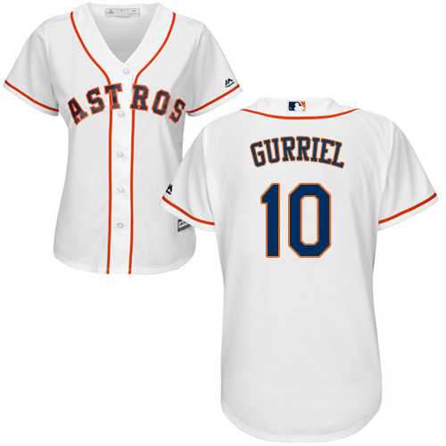 Women's Houston Astros #10 Yuli Gurriel White Home Stitched MLB Jersey Women's Houston Astros #10 Yuli Gurriel White Home Stitched MLB Jersey