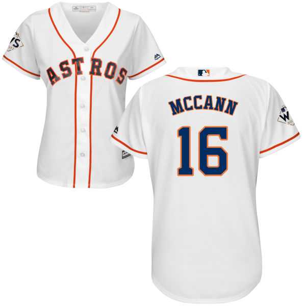 Women's Houston Astros #16 Brian McCann White Home 2017 World Series Bound Stitched MLB Jersey Women's Houston Astros #16 Brian McCann White Home 2017 World Series Bound Stitched MLB Jersey