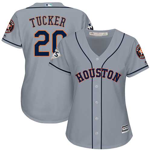 Women's Houston Astros #20 Preston Tucker Grey Road 2017 World Series Bound Stitched MLB Jersey Women's Houston Astros #20 Preston Tucker Grey Road 2017 World Series Bound Stitched MLB Jersey