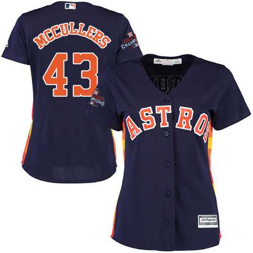 Women's Houston Astros #43 Lance McCullers Navy Blue Alternate 2017 World Series Champions Stitched MLB Jersey