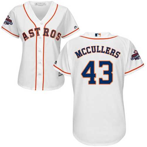 Women's Houston Astros #43 Lance McCullers White Home 2017 World Series Champions Stitched MLB Jersey Women's Houston Astros #43 Lance McCullers White Home 2017 World Series Champions Stitched MLB Jersey