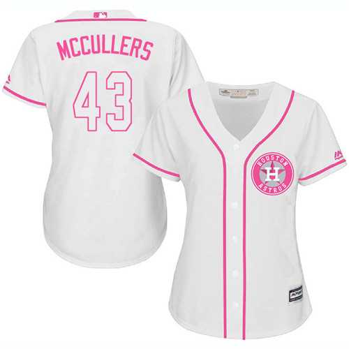 Women's Houston Astros #43 Lance McCullers White Pink Fashion Stitched MLB Jersey