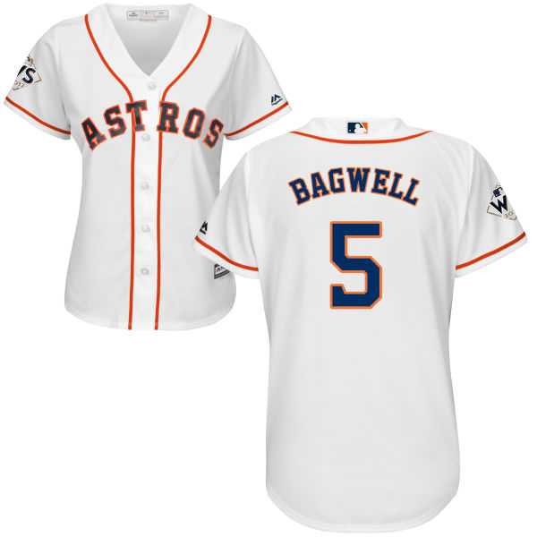 Women's Houston Astros #5 Jeff Bagwell White Home 2017 World Series Bound Stitched MLB Jersey Women's Houston Astros #5 Jeff Bagwell White Home 2017 World Series Bound Stitched MLB Jersey
