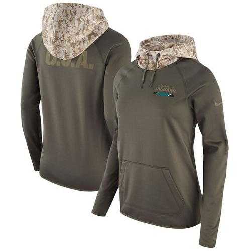 Women's Jacksonville Jaguars Nike Olive Salute to Service Performance Pullover Hoodie