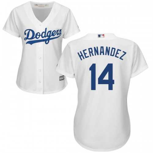 Women's Los Angeles Dodgers #14 Enrique Hernandez White Home Stitched MLB Jersey