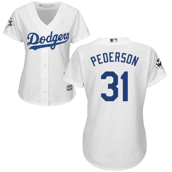 Women's Los Angeles Dodgers #31 Joc Pederson White Home 2017 World Series Bound Stitched MLB Jersey Women's Los Angeles Dodgers #31 Joc Pederson White Home 2017 World Series Bound Stitched MLB Jersey