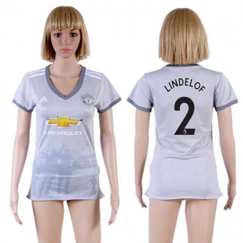Women's Manchester United #2 Lindelof Sec Away Soccer Club Jersey