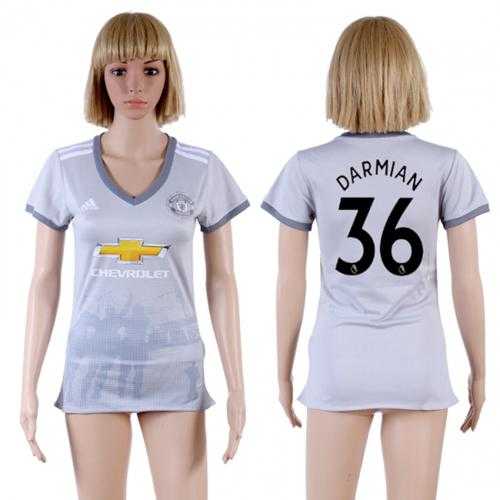 Women's Manchester United #36 Darmian Sec Away Soccer Club Jersey