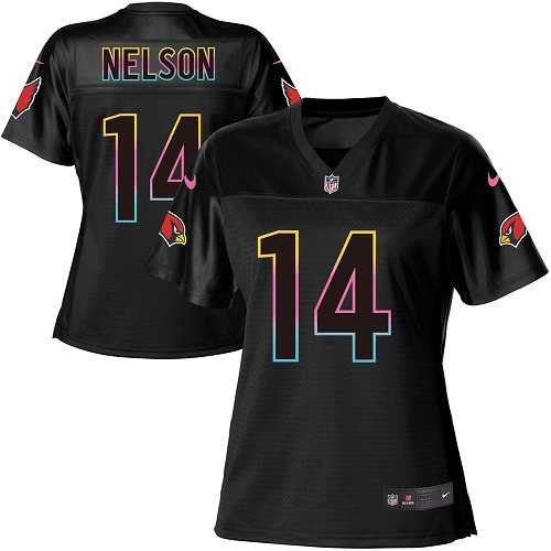 Women's Nike Arizona Cardinals #14 J.J. Nelson Black NFL Fashion Game Jersey