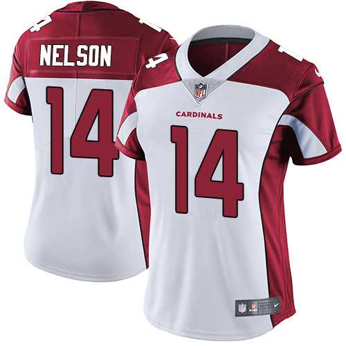Women's Nike Arizona Cardinals #14 J.J. Nelson White Stitched NFL Vapor Untouchable Limited Jersey Women's Nike Arizona Cardinals #14 J.J. Nelson White Stitched NFL Vapor Untouchable Limited Jersey