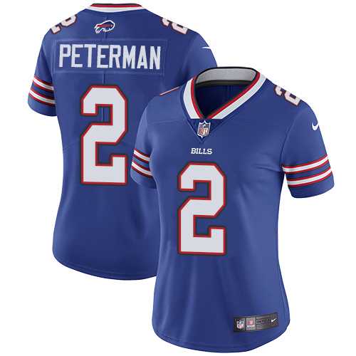 Women's Nike Buffalo Bills #2 Nathan Peterman Royal Blue Team Color Stitched NFL Vapor Untouchable Limited Jersey