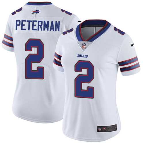 Women's Nike Buffalo Bills #2 Nathan Peterman White Stitched NFL Vapor Untouchable Limited Jersey