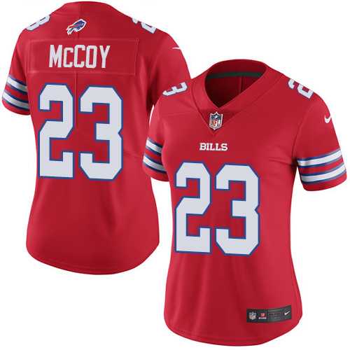 Women's Nike Buffalo Bills #23 LeSean McCoy Red Stitched NFL Limited Rush Jersey