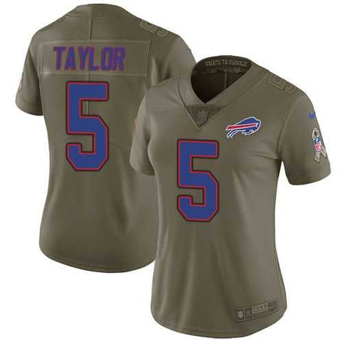 Women's Nike Buffalo Bills #5 Tyrod Taylor Olive Stitched NFL Limited 2017 Salute to Service Jersey