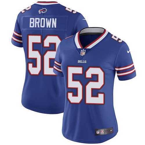 Women's Nike Buffalo Bills #52 Preston Brown Royal Blue Team Color Stitched NFL Vapor Untouchable Limited Jersey