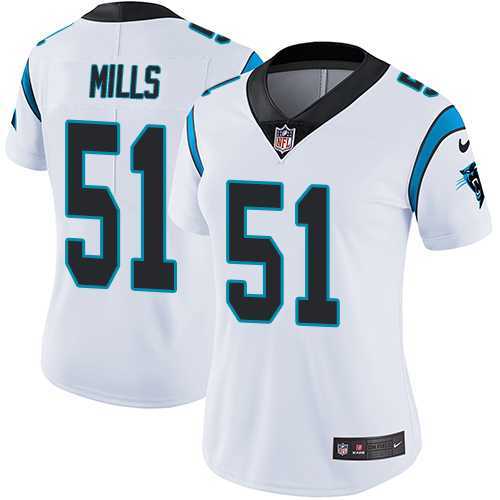 Women's Nike Carolina Panthers #51 Sam Mills White Stitched NFL Vapor Untouchable Limited Jersey