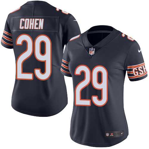 Women's Nike Chicago Bears #29 Tarik Cohen Navy Blue Team Color Stitched NFL Vapor Untouchable Limited Jersey