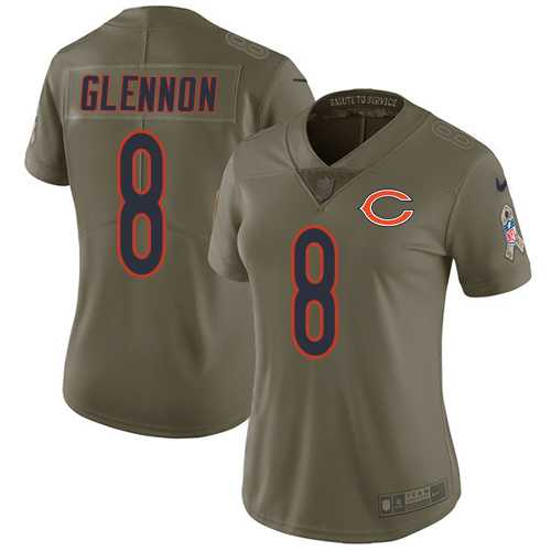 Women's Nike Chicago Bears #8 Mike Glennon Olive Stitched NFL Limited 2017 Salute to Service Jersey