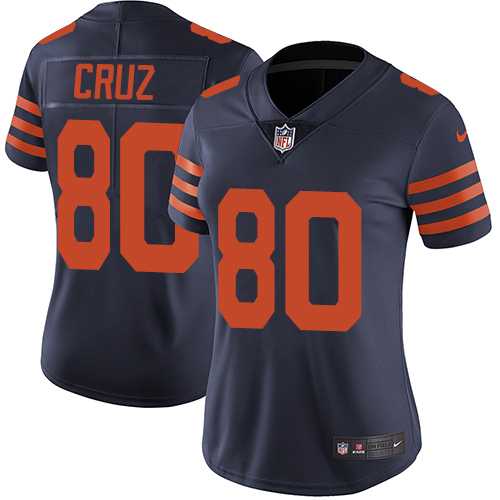 Women's Nike Chicago Bears #80 Victor Cruz Navy Blue Alternate Stitched NFL Elite Jersey