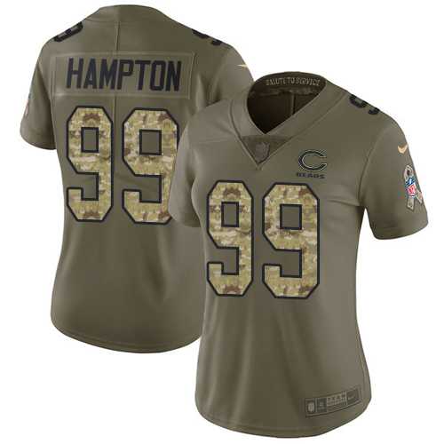 Women's Nike Chicago Bears #99 Dan Hampton Olive Camo Stitched NFL Limited 2017 Salute to Service Jersey
