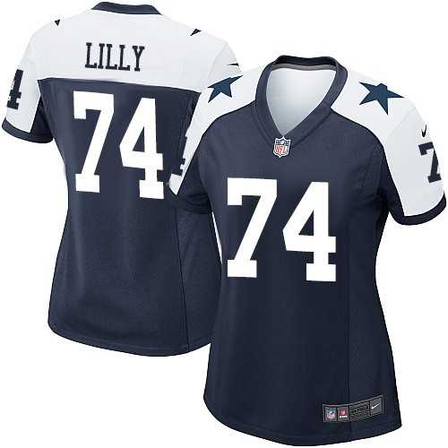 Women's Nike Dallas Cowboys #74 Bob Lilly Game Navy Blue Throwback Alternate NFL
