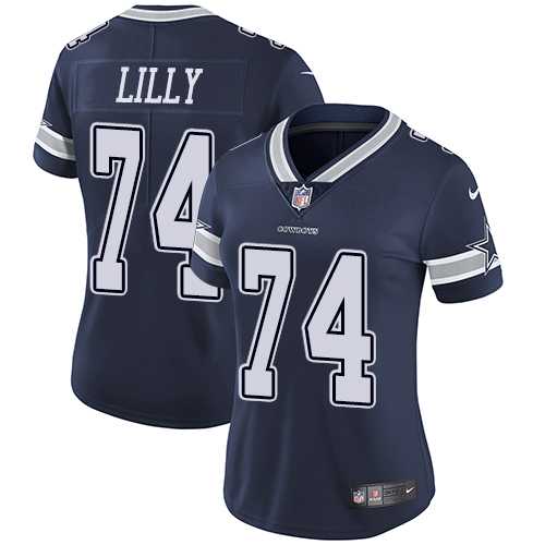 Women's Nike Dallas Cowboys #74 Bob Lilly Navy Blue Team Color Vapor Untouchable Limited Player NFL