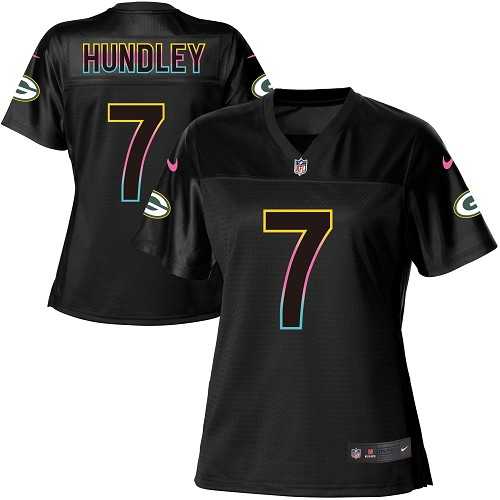 Women's Nike Green Bay Packers #7 Brett Hundley Black NFL Fashion Game Jersey
