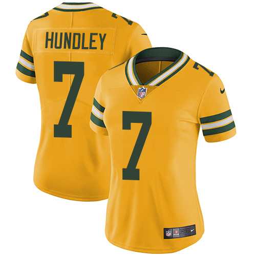 Women's Nike Green Bay Packers #7 Brett Hundley Yellow Stitched NFL Limited Rush Jersey