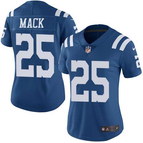 Women's Nike Indianapolis Colts #25 Marlon Mack Royal Blue Stitched NFL Limited Rush Jersey