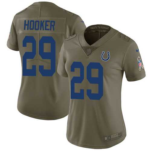 Women's Nike Indianapolis Colts #29 Malik Hooker Olive Stitched NFL Limited 2017 Salute to Service Jersey