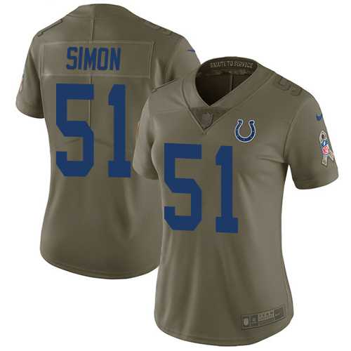 Women's Nike Indianapolis Colts #51 John Simon Olive Stitched NFL Limited 2017 Salute to Service Jersey Women's Nike Indianapolis Colts #51 John Simon Olive Stitched NFL Limited 2017 Salute to Service Jersey