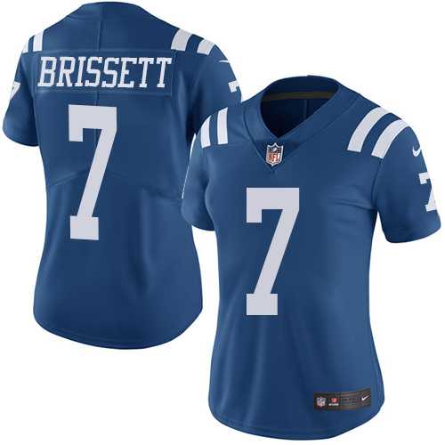 Women's Nike Indianapolis Colts #7 Jacoby Brissett Royal Blue Stitched NFL Limited Rush Jersey