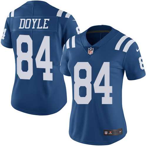 Women's Nike Indianapolis Colts #84 Jack Doyle Royal Blue Stitched NFL Limited Rush Jersey