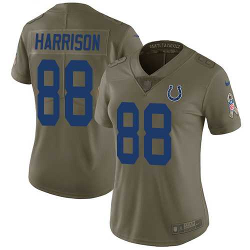 Women's Nike Indianapolis Colts #88 Marvin Harrison Olive Stitched NFL Limited 2017 Salute to Service Jersey