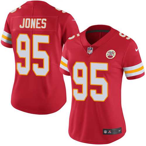 Women's Nike Kansas City Chiefs #95 Chris Jones Red Team Color Stitched NFL Vapor Untouchable Limited Jersey