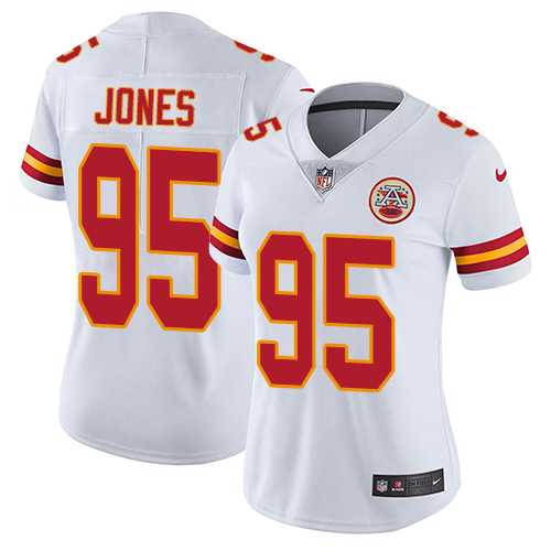 Women's Nike Kansas City Chiefs #95 Chris Jones White Stitched NFL Vapor Untouchable Limited Jersey