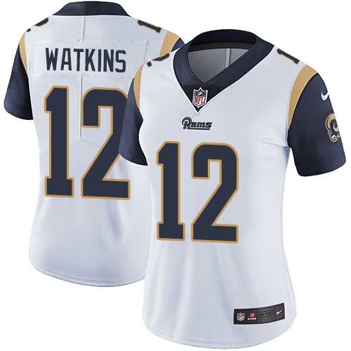 Women's Nike Los Angeles Rams #12 Sammy Watkins White Stitched NFL Vapor Untouchable Limited Jersey